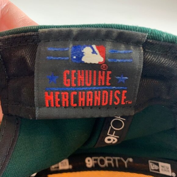 Oakland Athletics MLB Green Gold New Era 9Forty Snapback Adjustable Hat - Picture 6 of 6